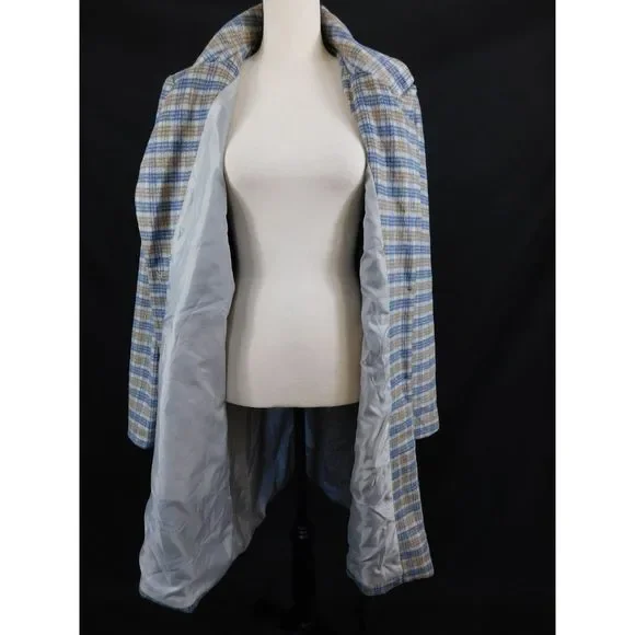 Cotton On 2 Button Plaid Long Coat NWT Size 12 - Picture 7 of 14